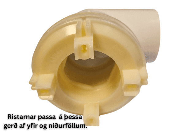 Yfir-niðurfallsrist svört.