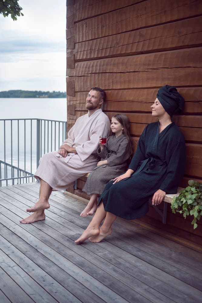 Baðsloppur svartur/grænn XXL